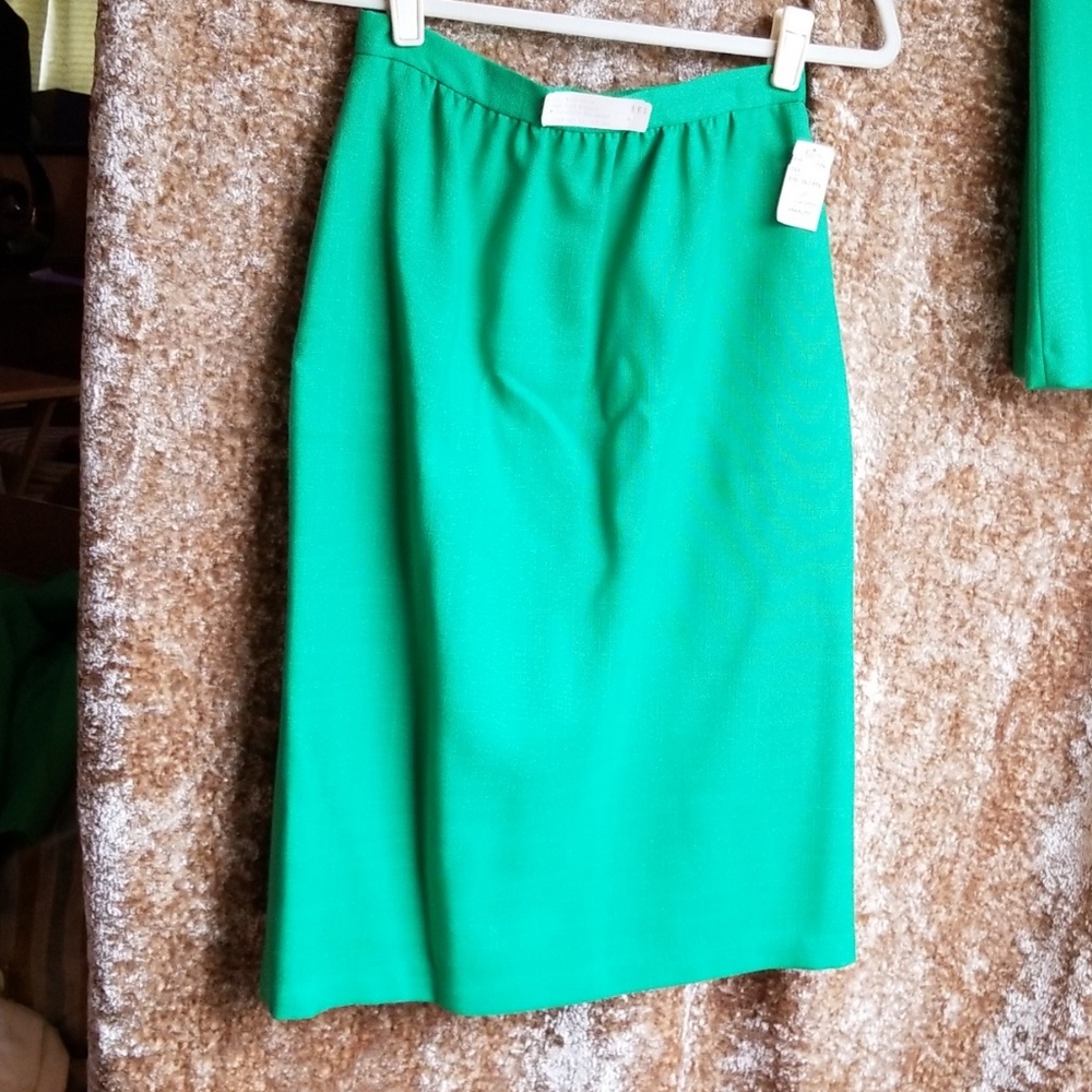 Kelly green midi skirt 12 Linen look! 80s